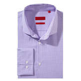 紫色细格纹防皱衬衫